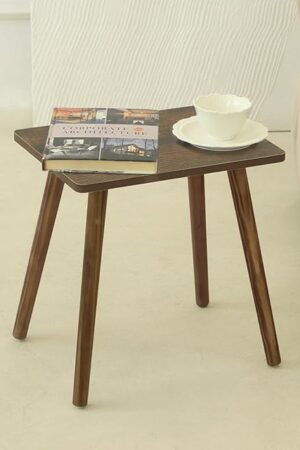 AWASEN Side Table, Small Wood End Table Living Room, Mini Bed Side Table Modern Accent Nightstand with Solid Wood for Bedroom Office Small Spaces, Rustic Brown