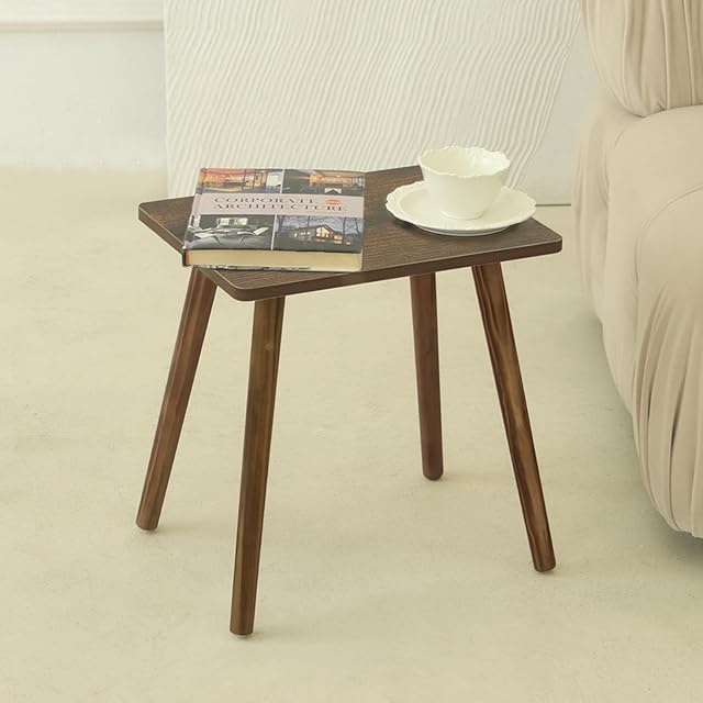 AWASEN Side Table, Small Wood End Table Living Room, Mini Bed Side Table Modern Accent Nightstand with Solid Wood for Bedroom Office Small Spaces, Rustic Brown