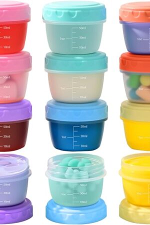 12 Pack 2 oz Salad Dressing Container to Go,Small Sauce Containers with Lids,Leak Proof,Condiment Cups Reusable,2 oz Plastic Containers with Lids,Microwave Safe,Bento Box Safe