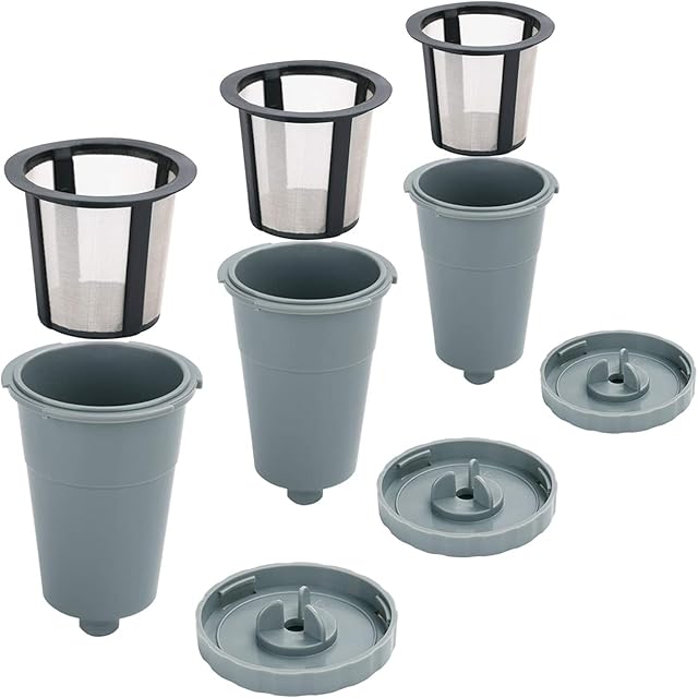 3 Pack Reusable Coffee Pods, Reusable Coffee Filters Fit for 1.0 Brewers, K-Classic, K-Mini, Universal Fit B30 B40 B50 B60 B70 Series