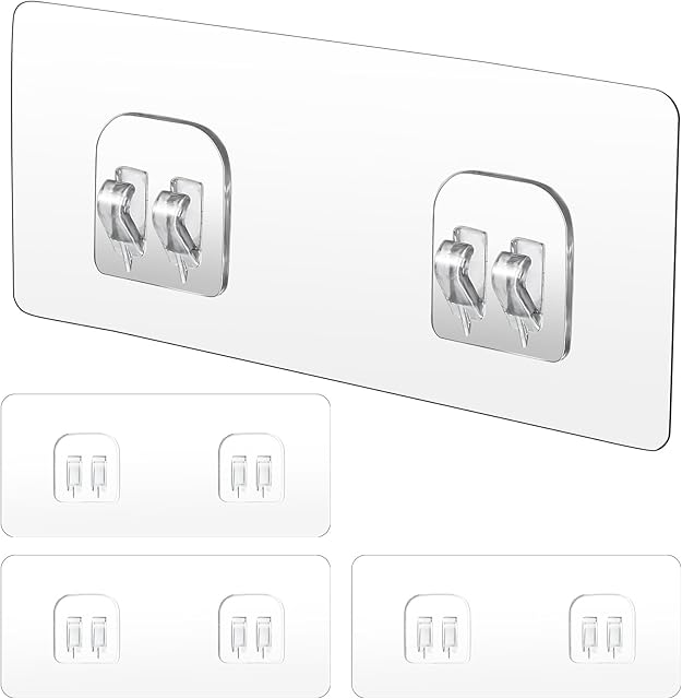 4 Pack Shower Caddy Adhesive Replacement Sticker Hooks No Drilling