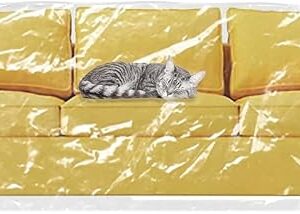 wokire Clear Thicker Couch Cover Water Proof Sofa/Heavy Duty Couch Cover-Protection Against Cat Dog Clawing, Vinyl Sofa Slipover -for Storage and Moving