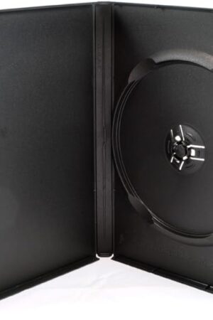 25 Pack Maxtek Standard 14mm Black Signle Disc DVD Cases with Outter Clear Sleeve
