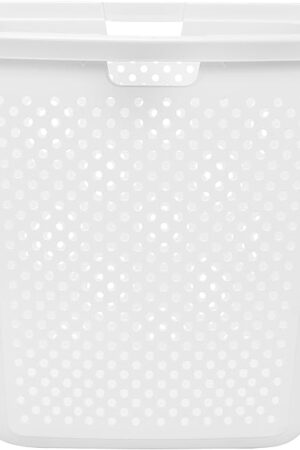 2.5 Bushel XL Lamper Plastic Laundry Basket, White, Adult