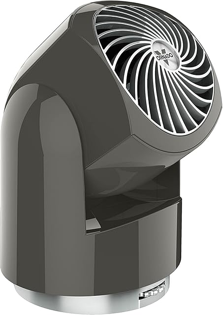 Vornado Flippi V10 Oscillating Compact Air Circulator Fan, Quiet Portable Fan for Office or Bedroom, Adjustable Head, 3 Speeds, Graphite Gray