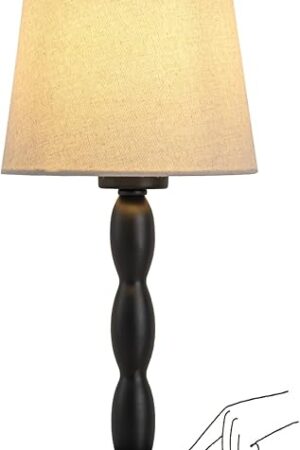 CASTLELIFE Portable Cordless Table Lamp,Touch Desk Lamp Rechargeable Battery Powered, 3-Level Brightness Stepless Dimmable Bedside Night Lamp,for Bedroom/Outdoor,Update 5000 mAh, Bulb Included,Black