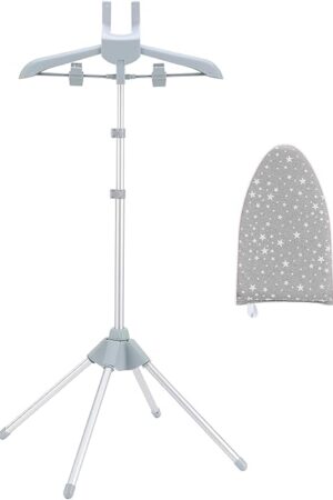 CINPIUK Garment Steamer Rack & Garment Ironing Glove for Steaming Clothes, Adjustable StandingGarment Hanger Handled Mini Ironing Board, Hanging Steamer Ironing Accessories for Clothes, Grey