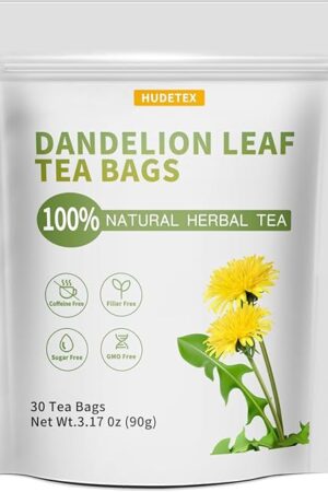 Dandelion Leaf & Root Tea Bags Organic, Roasted Dandelion Root Tea, Caffeine Free, Resealable Bag, 30 Bags