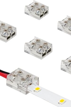 Armacost Lighting 2 Pin LED Strip Light Screw Tape to Wire Connector (6-Pack) 566022