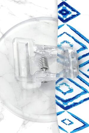 4 Pack Shower Curtain Clips, Shower Windproof Splash Guard - Self Adhesive Shower Curtain Weight Clip (Clear)