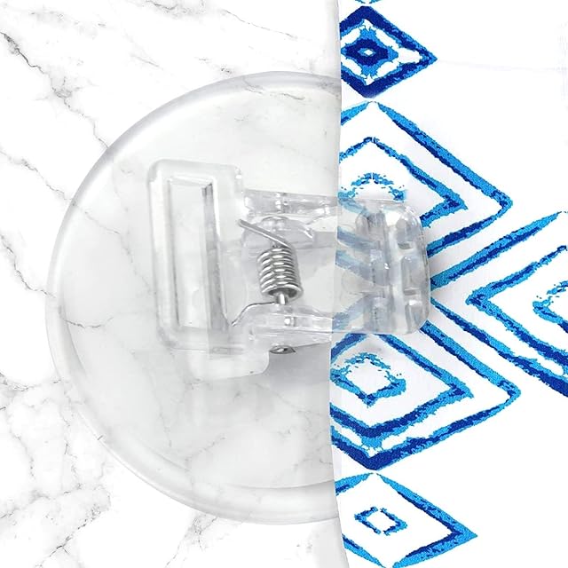 4 Pack Shower Curtain Clips, Shower Windproof Splash Guard - Self Adhesive Shower Curtain Weight Clip (Clear)