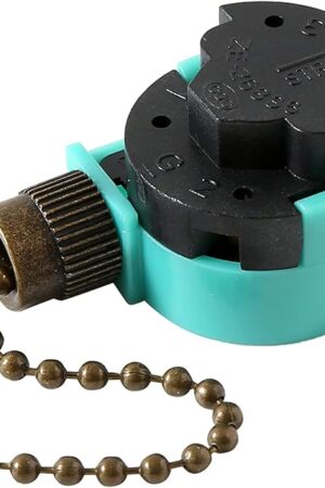 Ceiling Fan Switch ZE-268S6 3 Speed 4 Wire Bronze Zing Ear For Ceiling Light Fans Lamps and Wall Lights Pull Chain Switch Replacement On-Off with Pull Chain,1 Pack