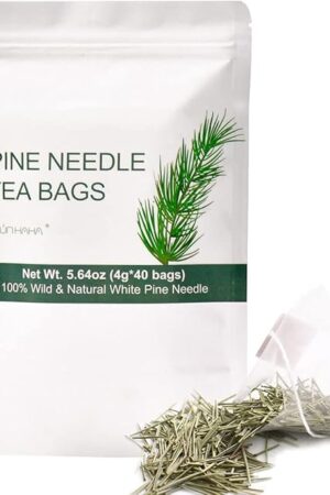 Wild White Pine Needle Tea - 40 bags (4g/bag) - 100% Natural | Immune Support | Caffeine Free | Non-GMO | Herbal Tea | Cut & Sifted | Pure Pine Needles | Dried