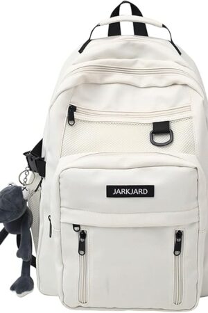 Cute Aesthetic Kawaii Backpack for Girls, Large Capacity White