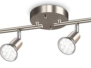 Ascher 4-Light LED Track Lighting Kit Ceiling Spotlight 4W Daylight White Matt Nickel Finish