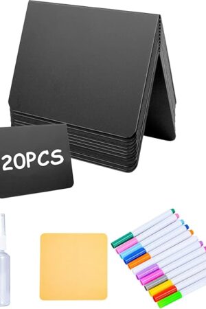 20PCS Mini Chalkboard Signs for Food, Reusable and Reserved Table Signs, Food Labels for Party Buffet, Easy to Write and Wipe Out, Catering Supplies Buffet Display, Place Cards