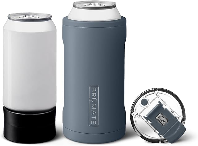 BrüMate Hopsulator Trio 3-in-1 Insulated Can Cooler for 12oz / 16oz Cans + 100% Leak Proof Tumbler with Lid | Insulated for Beer, Soda, and Energy Drinks