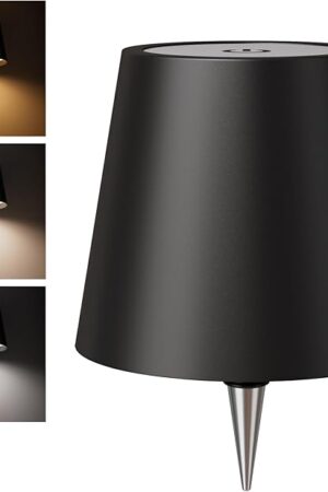 Wireless Bottle Lamp Shade - Portable LED Wine Bottle Lamp with Stopper, 3 Color Stepless Dimming Rechargeable Touch Wine Bottle Lights for Any Liquor Bottle Bars Restaurants (Black, 1 Pack)
