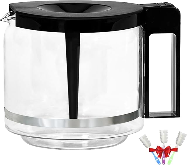 Carafe Compatible With Moccamaster KBG Brewers Coffee Pot With Metal Ring Includes Random Cleaning Brush