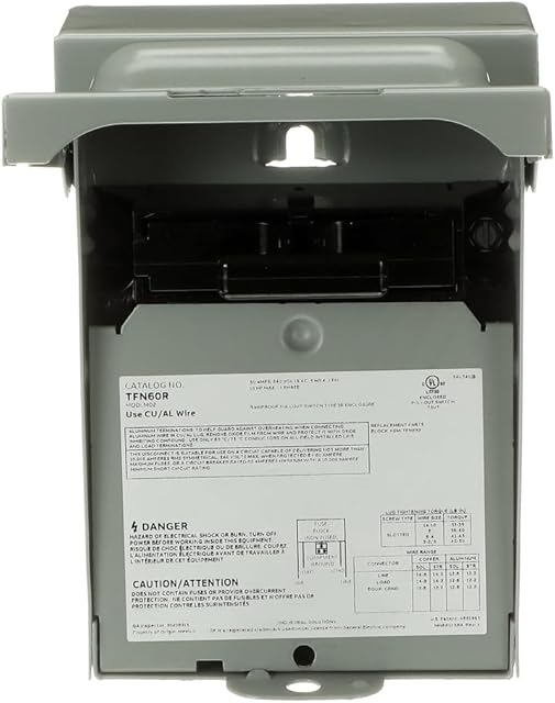 ABB TFN60RCP • Weatherproof Non-Fused AC Disconnect Switch • AC Disconnect 60A 240V • 1 Phase N3R • Horsepower Rated • 10kAIC