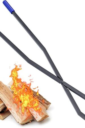 40'' Fire Tongs for Fire Pit Heavy Duty Firewood Grabber Tool Metal Log Grabber for Large Logs Rustproof Safely Moves Firewood Outdoor Bonfire Campfire