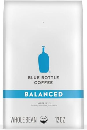 Blue Bottle Whole Bean Organic Coffee, Balanced, Medium Roast, 12 Ounce bag (Pack of 1)