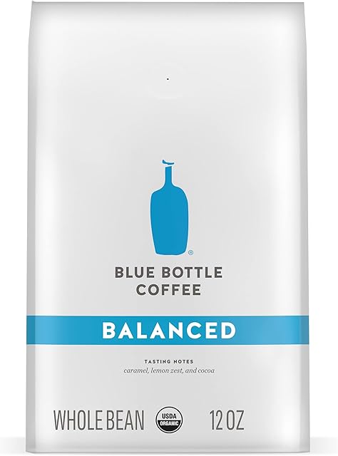Blue Bottle Whole Bean Organic Coffee, Balanced, Medium Roast, 12 Ounce bag (Pack of 1)
