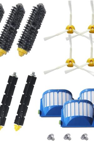 Accessory Replacement Kit Bristle Beater & Side Brushes & Aero Vac Filters Compatible with iRobot Roomba 600 Series 585 595 614 618 620 630 650 660 680 685 690 692 694 695 Vacuum Parts