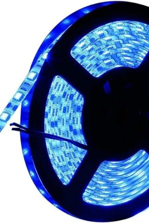 Blue LED Strip Light, Non-Waterproof 16ft/5m SMD5050 (60 LED/s) Total 300 LEDs DC12V Flexible Cuttable LED Tape Light (No 12V Power Plug/Adapter)