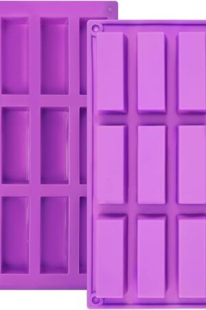 2 Pack Granola Bar Mold Silicone Mold,12 Cavity Rectangle Energy Bar Mold,Cereal Bar Molds for Ganache, Chocolate Bar, Truffles, Cheesecake
