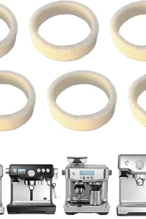 6-Piece Felt Washer Replacement for Breville Espresso Machine Grinders - Compatible with BES870/BES878/BES880/BES980/BCG820 Models, Espresso Grinder Felt Ring Eiranoly