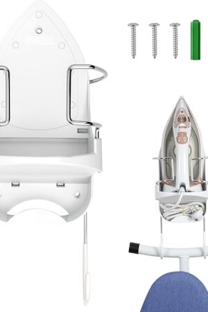Alpinista Ironing Board Hanger Wall Mount Ironing Board Holder Wall Mount for Laundry Rooms Storage Organizer, White