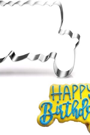 Birthday word Cookie Cutter - 4.2 Inch - Stainless Steel - Dishwasher Safe - Perfect for Birthday Decoration