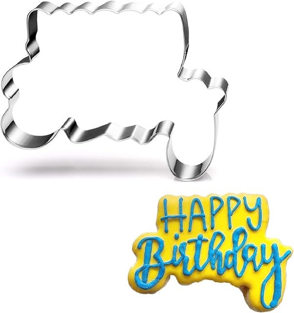 Birthday word Cookie Cutter - 4.2 Inch - Stainless Steel - Dishwasher Safe - Perfect for Birthday Decoration