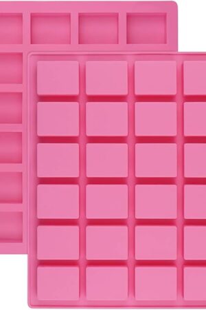24-Cavity Rectangle Caramel Candy Silicone Molds,Chocolate Truffles Mold,Whiskey Ice Cube Tray,Grid Fondant Mould,Hard Candy Mold Pralines Gummy Jelly Mold