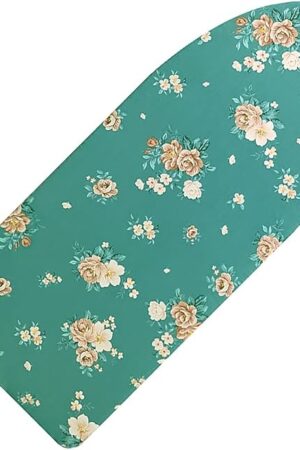 12.5" x 30" Small Tabletop Ironing Board Cover and Pad,3 Pairs of Hook and Loop Fastener Straps,Elastic Edges,Cotton Mini Iron Board Cover with Scorch Resistant Thick Padding