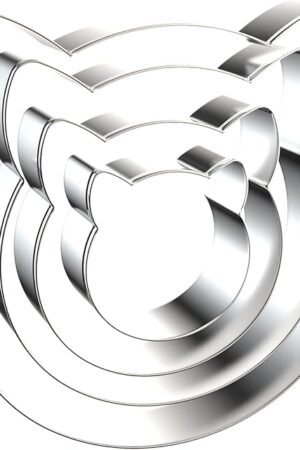 Cat Face Head Cookie Cutters Shapes Set with Assorted Sizes - 5 inch, 4 inch, 3 inch, 2 inch - Stainless Steel