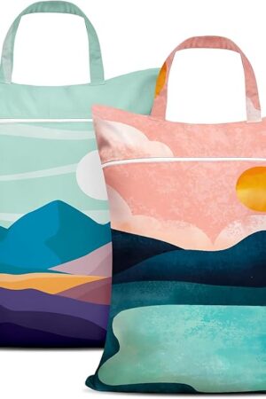 2 Pcs Large Travel Laundry Bags - Waterproof with Handle, Washable Dirty Clothes Bags for Travel, Wet & Dry Use, Bathing Suit & Gym Clothes Laundry, Swimming Pool & College Dorm