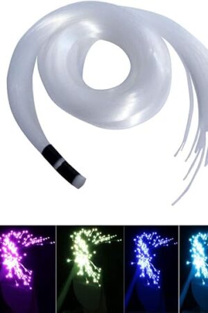 AKEPO PMMA END Glow Fiber Optic Light Cable 100pcs Ф0.03in(0.75mm) 6.5ft/2m for LED Star Ceiling Sky Light Kit and Fibre Optical Lighting Decoration (Without Light Source)