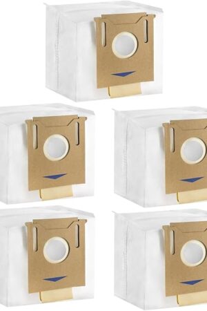 5 Pack Dust Bags For Yeedi K781+,For ECOVACS Deebot Ozmo T8, T8 Aivi, T8+ T8 AIVI+, T8MAX, N8 Pro Plus/N8 Pro, N8+ Plus, N8 Pro+, T9 AIVI T9 PRO T9 MAX DX93, DDX96, Vacuum Cleaner Parts