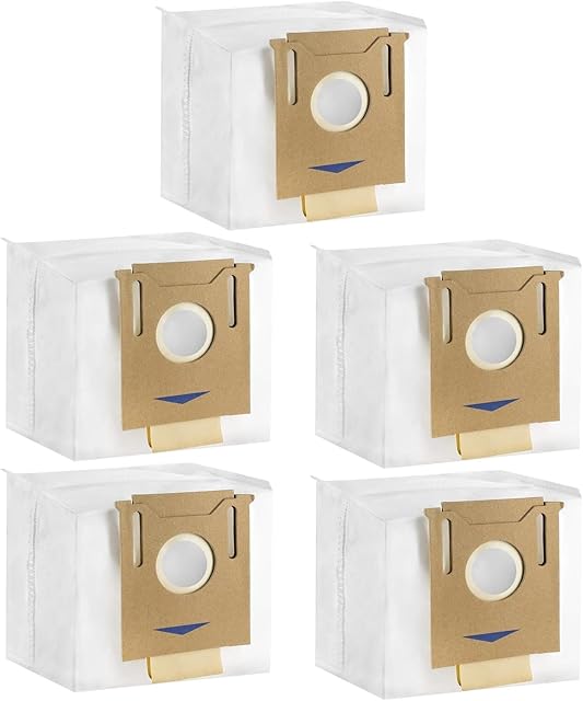 5 Pack Dust Bags For Yeedi K781+,For ECOVACS Deebot Ozmo T8, T8 Aivi, T8+ T8 AIVI+, T8MAX, N8 Pro Plus/N8 Pro, N8+ Plus, N8 Pro+, T9 AIVI T9 PRO T9 MAX DX93, DDX96, Vacuum Cleaner Parts