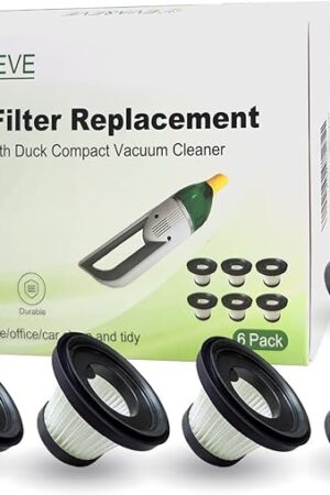 6 Pack Hepa Filter Replacement Compatible with Horsepower Duck Compact Cordless Vacuum Cleaner,Updated High Efficiency Filters for Duck Vacuum Cleaner,Part#17964