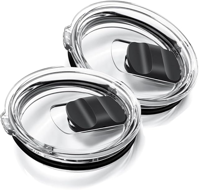 2Pcs 30oz Yeti Tumbler Lids, Replacement Yeti Tumbler Lids with Magnetic Slider Switch, for 30 oz Tumbler, 14 oz Mug 35oz Straw Mug, Spill Proof Coffee Cup Cover Lids, BPA Free