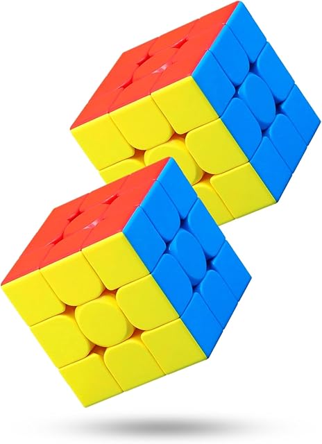 The CFMOUR 2 Pack 3x3 Speed Cube Set - Moyu Meilong 3C, Stickerless Magic Cubes Bundle 3x3x3- Fast Smooth Turning Vivid Colour Puzzle Game Brain Toy for Kids and Adult