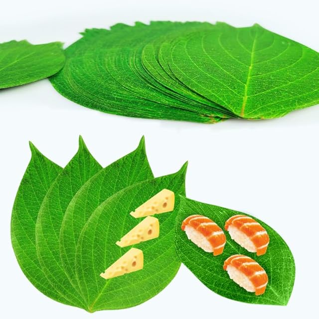 50 Pcs Green Leaf Parchment Paper & Cheese Paper – 50 Large (12") for Charcuterie Boards, Perfect for Party Decorations and Holiday Serving
