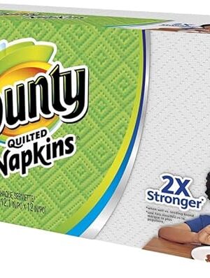 Bounty Quilted Napkins, 1-Ply, 12.1In X 12In, 100/PK, White
