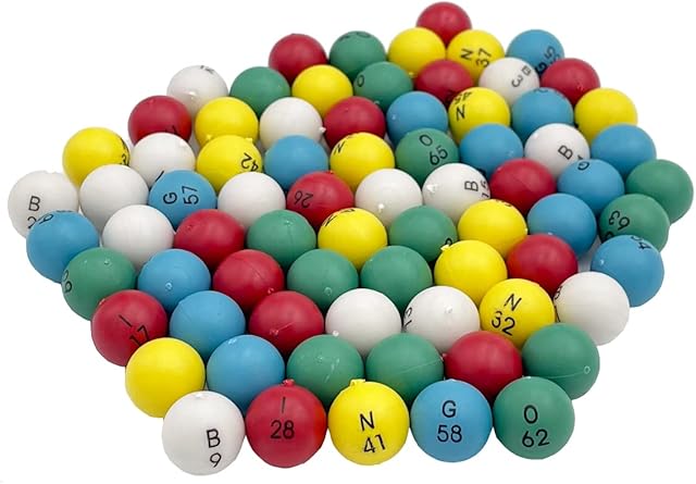 The Plastic Bingo Balls 3/5 inch Multicolored,75 Count, Perfect for Bingo Nights, Raffles, and More,Lost Bingo Ball Replacements