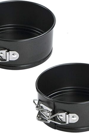 Webake 4.3 Inch Mini Springform Pan Set of 2 Pieces Cheesecake Pans with Removable Bottom Deep Dish Pans Round Cake Molds IP Accessories for Mini Cheesecake, Pizza and Quiche
