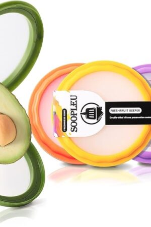 Avocado Saver and Tomato Holder - Set of 4 Reusable Storage Containers for Fridge - Ideal for Garlic, Onions, Lemons, and Potatoes
