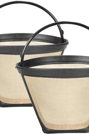 2 Pack Reusable #4 Cone Coffee Filters Basket Replacement for Cuisinart Coffee Makers, GTF 10 12 14 Cup Cone Coffee Tone Basket for Cuisinart Brewers